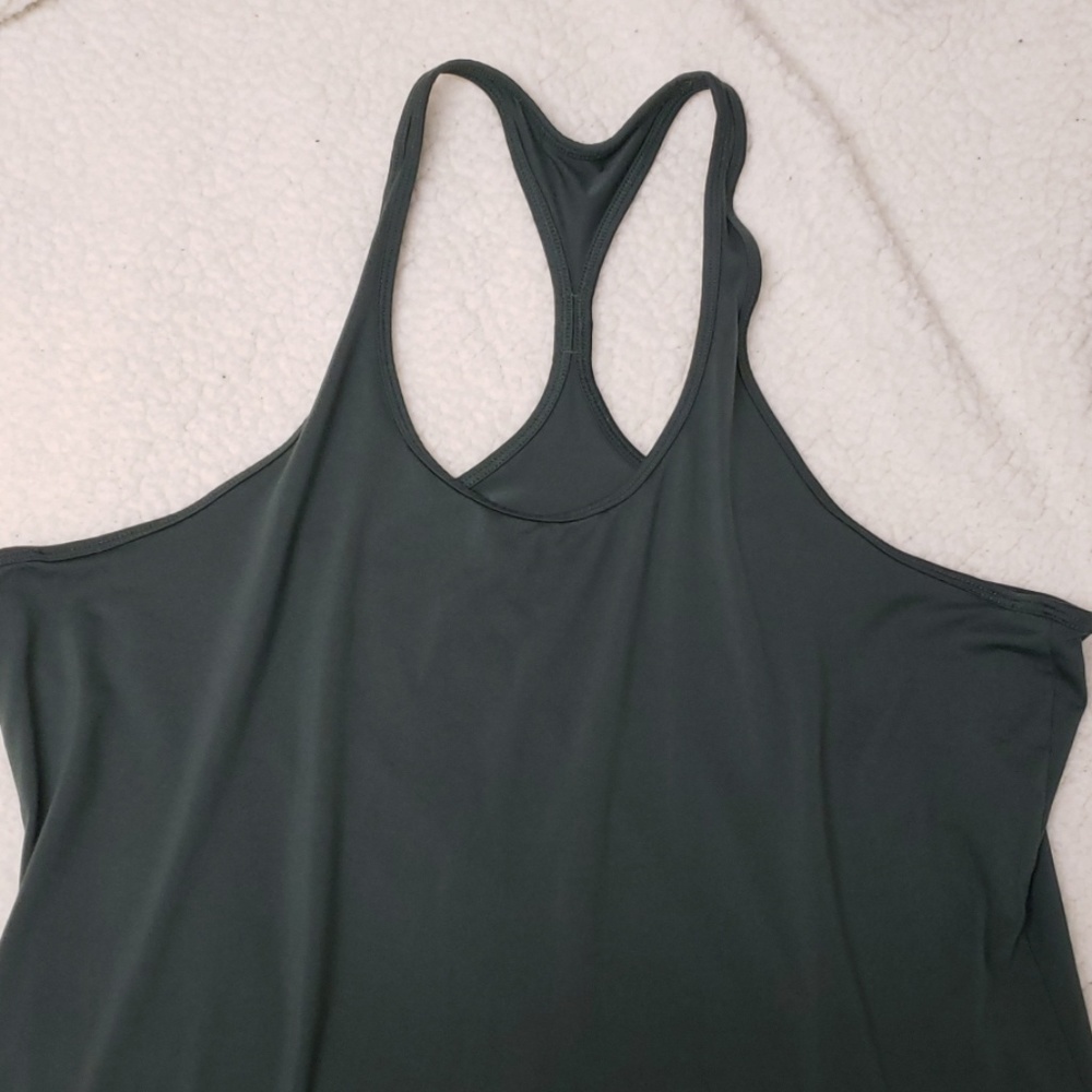 Olive racer back exercise tank top